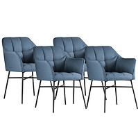 Stuhl Rimini Denim/ Füß Schwarz - 4 St.