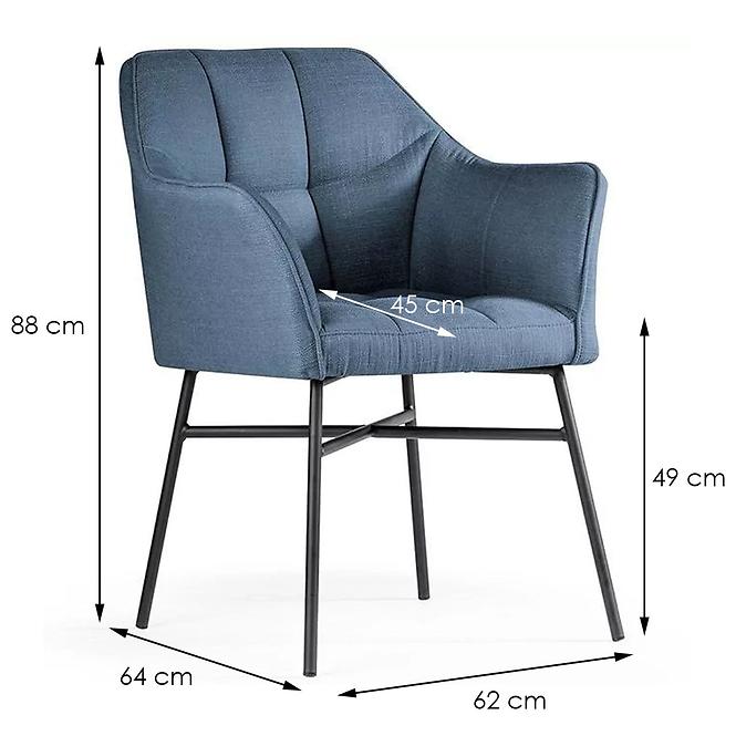 Stuhl Rimini Denim/ Füß Schwarz - 4 St.