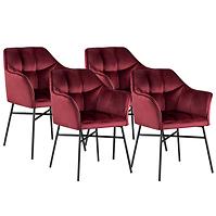 Stuhl Rimini Velvet - Burgund/ Füß Schwarz - 4 St.