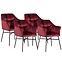 Stuhl Rimini Velvet - Burgund/ Füß Schwarz - 4 St.