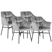 Stuhl Rimini Velvet - Dunkelgrau/ Füß Schwarz - 4 St.