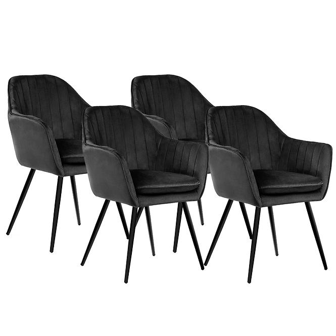 Stuhl Roma 2 Schwarz/ Füß Schwarz - 4 St.