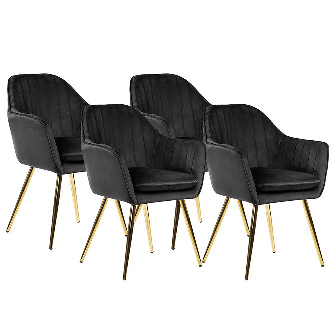 Stuhl Roma 2 Schwarz/ Füß Golden - 4 St.
