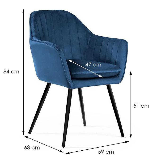 Stuhl Roma 2 Marine/ Füß Schwarz - 4 St.