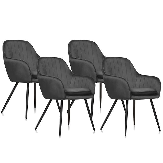 Stuhl Roma Schwarz/ Füß Schwarz - 4 St.