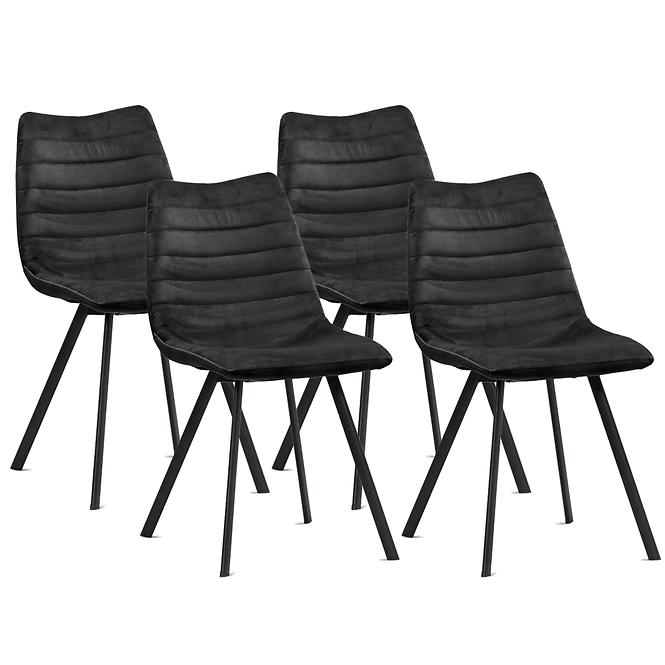 Stuhl Roxa Schwarz/ Füß Schwarz - 4 St.