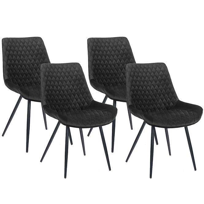 Stuhl Sandiego Schwarz/ Füß Schwarz - 4 St.