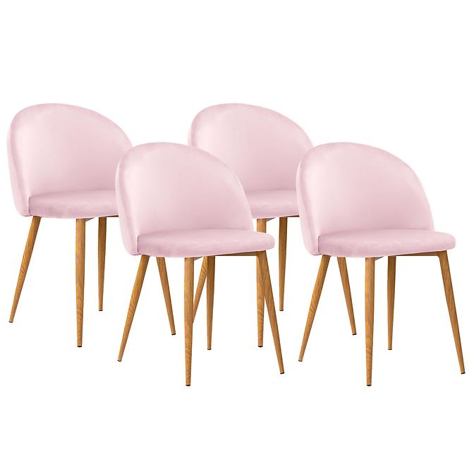 Stuhl Song Aksamit Rosa/ Füß Eiche - 4 St.