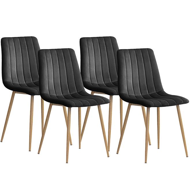 Stuhl Tux Schwarz/ Füß Eiche - 4 St.