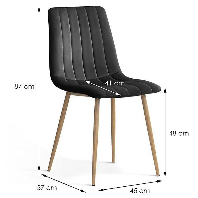 Stuhl Tux Schwarz/ Füß Eiche - 4 St.
