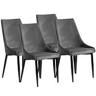 Stuhl Luis Velvet Grau/ Füß Schwarz – 4 St.
