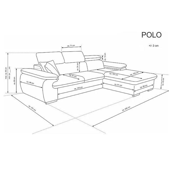 Ecksofa Polo P Gandar 79 + Gandar 71,7