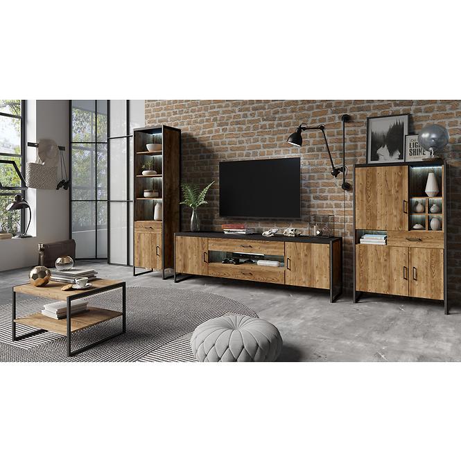 Vitrine Tarabo 05 1D1S appenzeller fichte-schwarz matt
