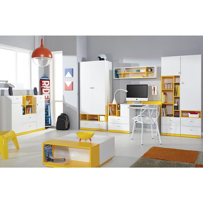 Tv Tisch Mobi MO-12 weiß / gelb
