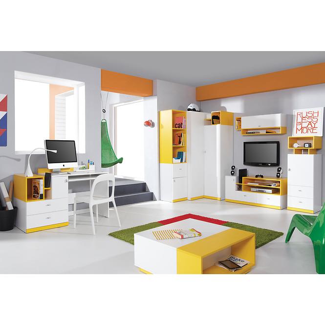 Tv Tisch Mobi MO-12 weiß / gelb