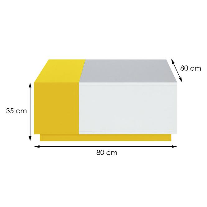 Couchtisch Mobi MO-16 weiß / gelb