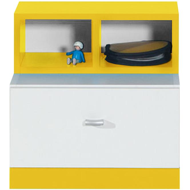 Nachtschrank Mobi MO-17 weiß / gelb