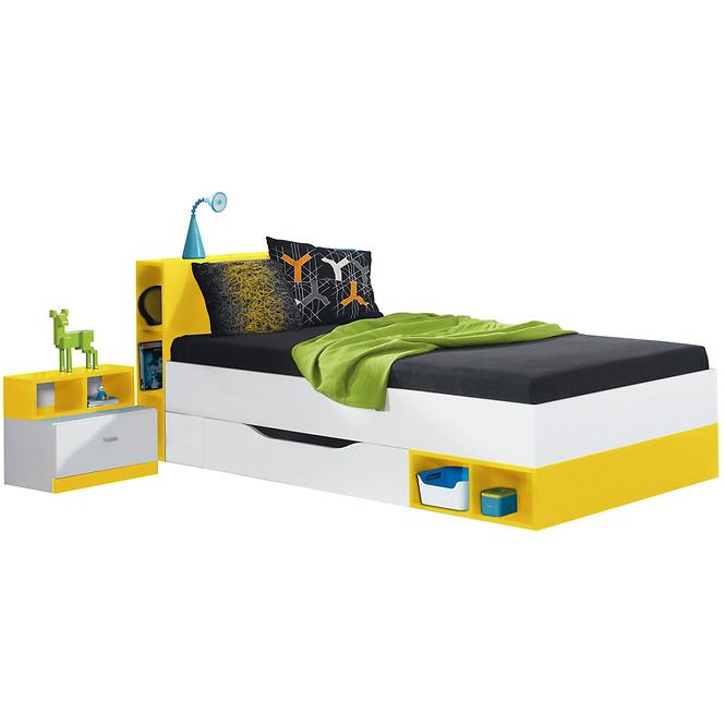 Nachtschrank Mobi MO-17 weiß / gelb