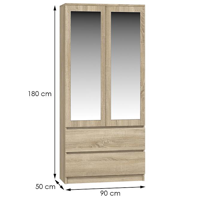 Schrank SS-90 spiegel eiche sonoma