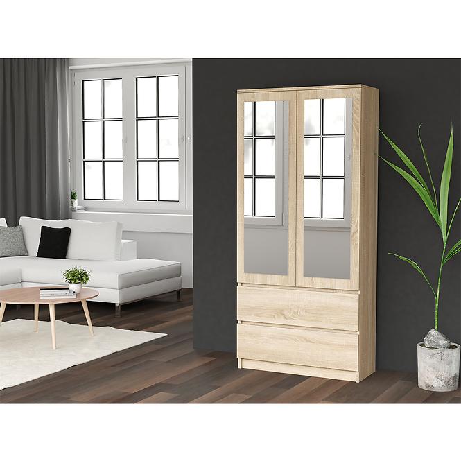 Schrank SS-90 spiegel eiche sonoma