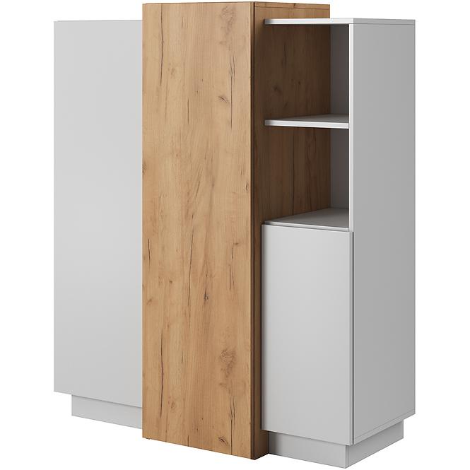 Kommode 3D E Weiß/Eiche Craft Gold