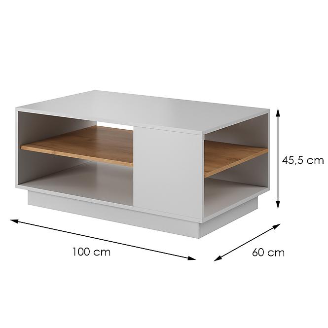 Couchtisch 3D G Weiß/Eiche Craft Gold
