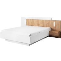 Bett 3D B Weiß/Eiche Craft Gold
