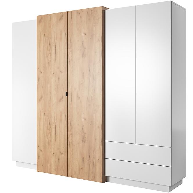 Schrank 3D A Weiß/Eiche Craft Gold