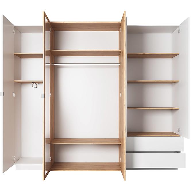 Schrank 3D A Weiß/Eiche Craft Gold