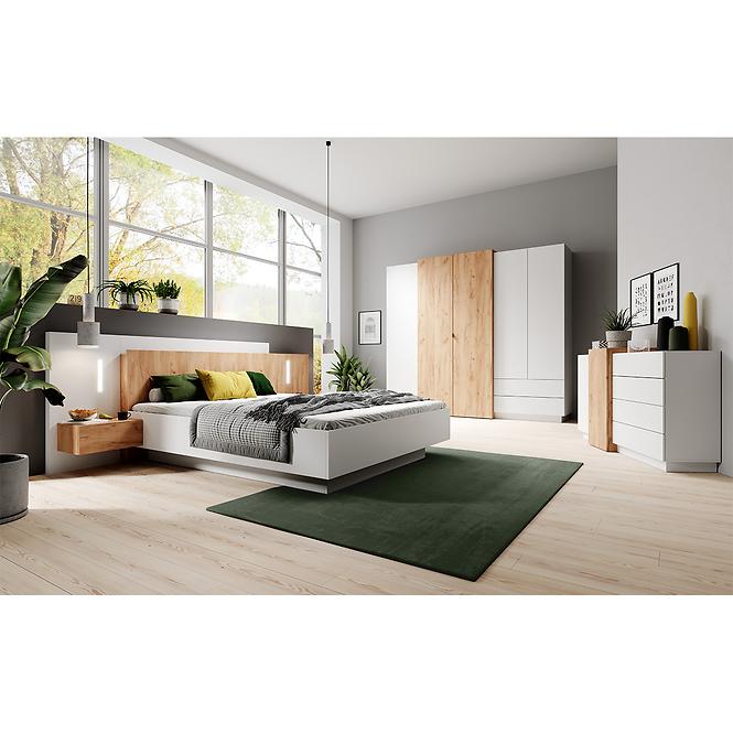Schrank 3D A Weiß/Eiche Craft Gold