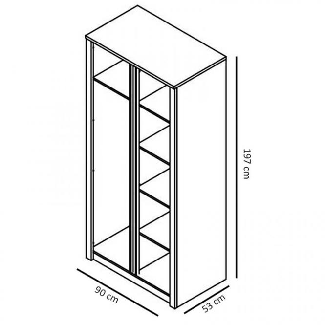 Schrank Montana 90cm Eiche Trüffel, S2D