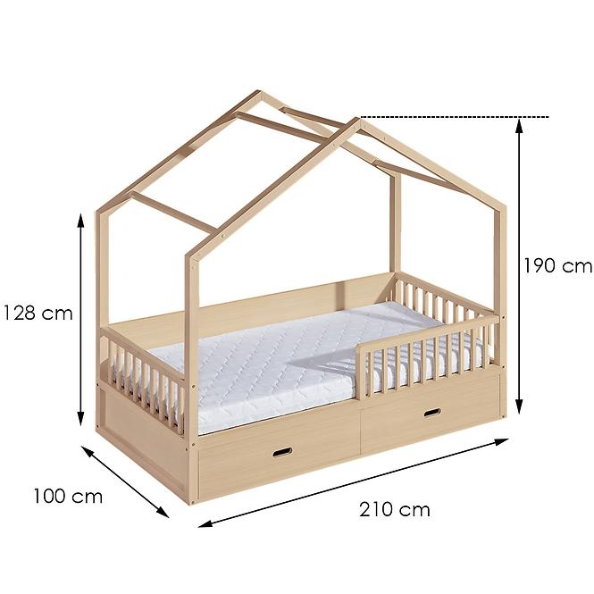 Bett Wiktor 200x90 natürliche Kiefer