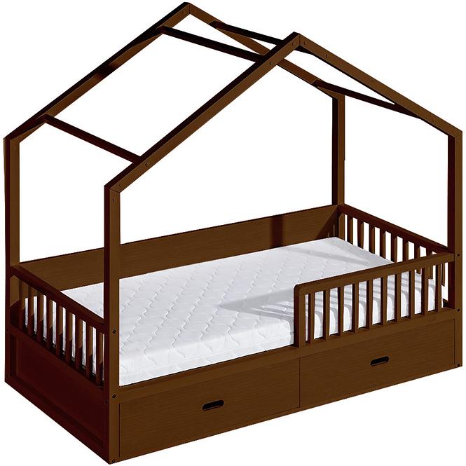Bett Wiktor 200x90 Walnuss Kiefer