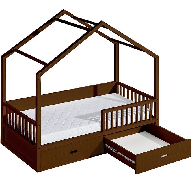 Bett Wiktor 200x90 Walnuss Kiefer