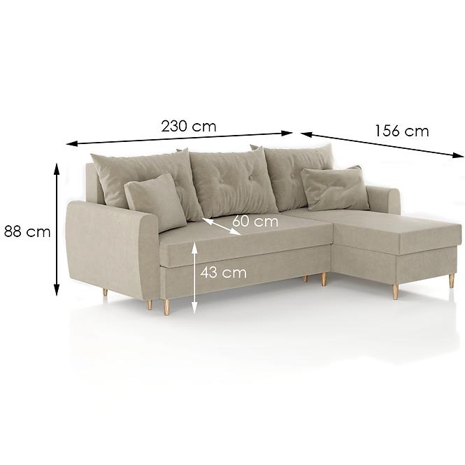 Ecksofa Romeo Riviera 16 natürliches Holz