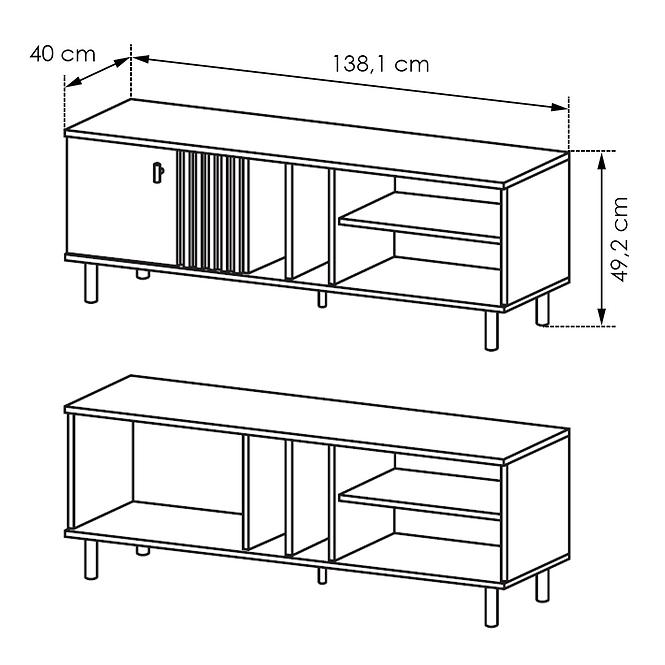 TV Tisch Madis 138 B Eiche Artisan/Anthrazit