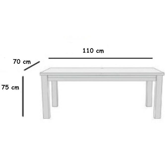 Tisch Mars weiß+Eiche 110X70