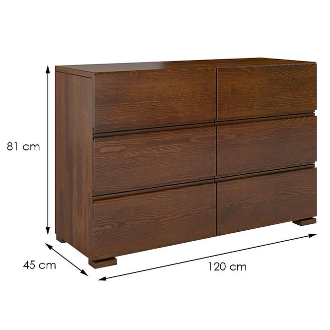 Holzkommode kiefer 6S Skandica vestre nussbaum