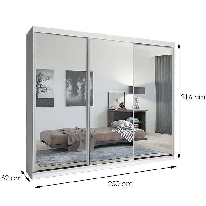 Schrank Lux 250 weiß+3 x spiegel