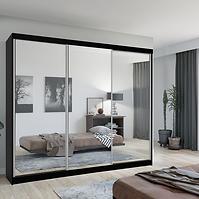 Schrank Lux 250 schwarz+3 x spiegel