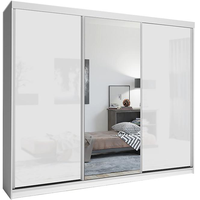 Schrank Lux 250 weiß/1 x spiegel/2 x weiß glanz