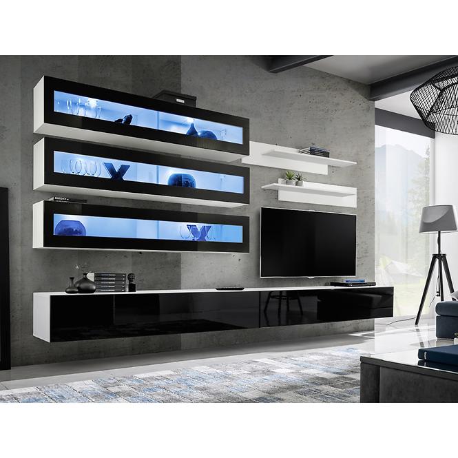 Hängender Schrank Fly 51+Glas Schwarz / Weiß WS FY 51