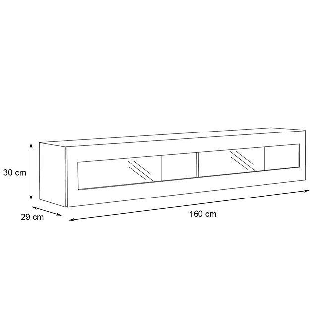 Hängender Schrank Fly 51+Glas Weiß/Schwarz ZW FY 51