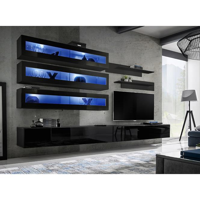 Hängender Schrank  Fly 51+Glas Schwarz ZZ FY 51