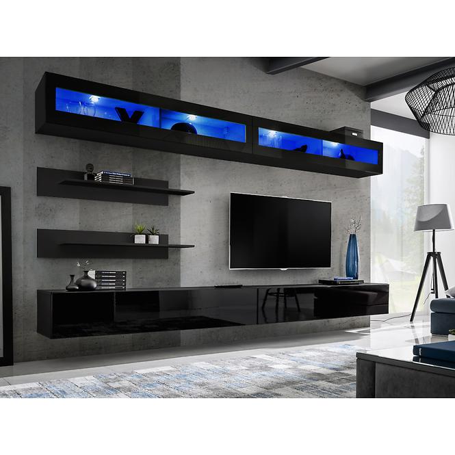 Hängender Schrank  Fly 51+Glas Schwarz ZZ FY 51