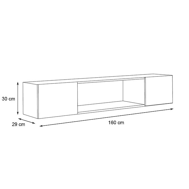 Hängender Schrank Fly 52+Glas Schwarz / Weiß WS FY 52
