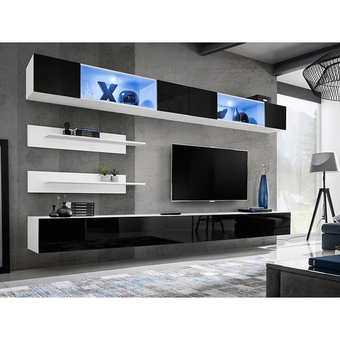 Hängender Schrank Fly 52+Glas Schwarz / Weiß WS FY 52