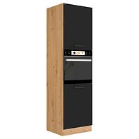 Küchenzeile Modena schwarz/eiche artisan 60dp-210 2f