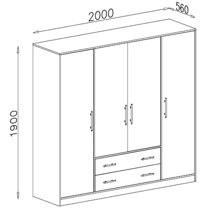 Schrank Smart SR1 200 cm antracyt