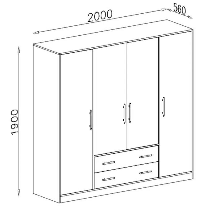 Schrank Smart SRl1 200 cm antracyt